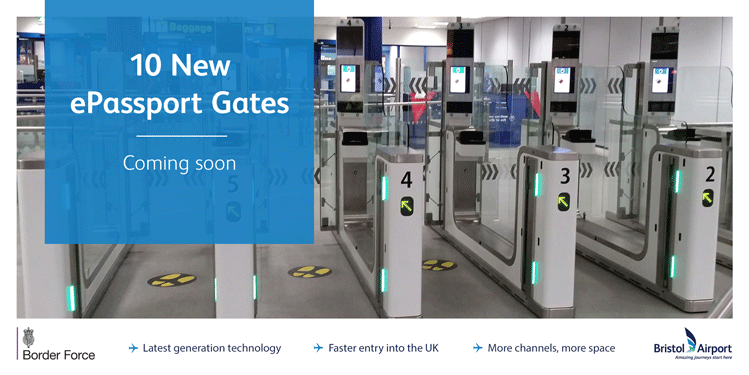 When complete in April, Bristol Airport’s immigration hall upgrade will increase the number of passport control points from the current 10 to 17, including 10 of the latest ePassport gates.